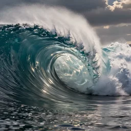 detailed photo of a tunnel wave at teahupo'o