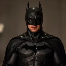 Film still of Tom Hardy as Batman from DC (comics), without mask,