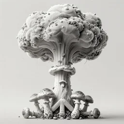 8 k capture scan of a mushroom cloud blooming into a peace sign, high textured, conceptual, intricate detailed photography, illustration sharp