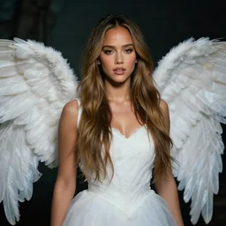 Jessica Alba girl as an angel In the style of Nicola Samori