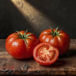 still life of tomatoes. art by maria sibylla merian