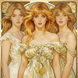 hot young women with shoulder length blonde hair,, half body shot, path traced, highly detailed, high quality, digital painting, alena aenami, lilia alvarado, shinji aramaki, karol bak, alphonse mucha, tom bagshaw