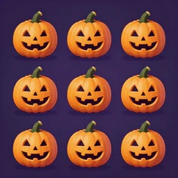 game asset sheet, 2 d sprite, pumpkin bombs, material study