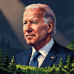 joe biden in pixel art style