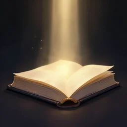 light falling on a mythical book in dark background, artstation