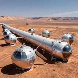 mars colony pods connected via wind tunnels