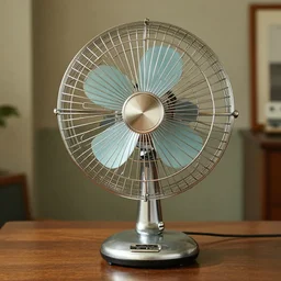 50's styled retro metallic table fan