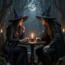 secret witch meeting by greg rutkowski and craig mullins, octane render 8 k