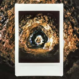 instax polaroid film photo of the underground cave polish salt cathedrals, nostalgia, faded glow, expired film analog photography, saturated pointillism