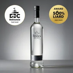 a bottle of vodka with modern design, studio lighting, product shot, thedieline, behance, packaging award