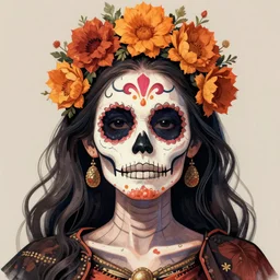 dios de los muertos, digital art, digital painting, high quality, high resolution