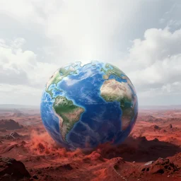 hyper fantasy, high detail photo of flat earth with bright white heavens above and below ground is hell,