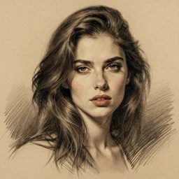 pencil sketch of woman being socially awkward
