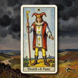 a painting of the fool tarot card by austin osman spare