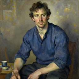 herry cavill, attractive male, painting by paul cezanne