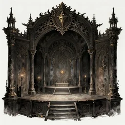 dark fantasy stage design, concept art, digital painting, mixed brushes, trending on artstation deviantart, intricate details