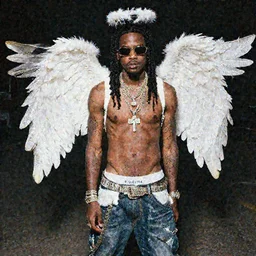 cult worship of a angel pimp. the pimp is swagged out to the max