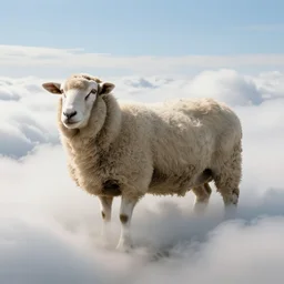 A huge sheep in the clouds