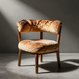modernist chair with bread. karl blossfeldt, salvador dali