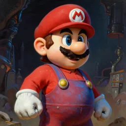 An ultra realistic portrait of Super Mario drawn in colors by Frank Frazetta, Dark Fantasy, Epic Lighting, 4K