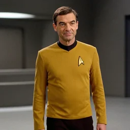film still of mr. bean in star trek, 4 k,