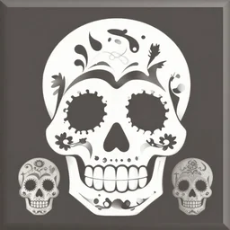 vector art panel for cnc plasma, laser, simple geometric sugar skull design pattern