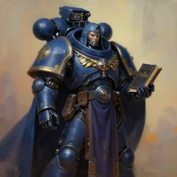 painting of a cloaked tech priest holding a book, adeptus mechanicus!!!!, cybernetic enhancements, praise the omnissaiah, zdzislaw beksinski, lewis jones, dariusz zawadzki, warhammer 4 0 k!, cold hue's, warm tone gradient background, concept art, digital painting