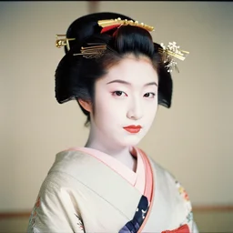 Portrait Photograph of a Japanese Geisha Fujichrome Velvia 100