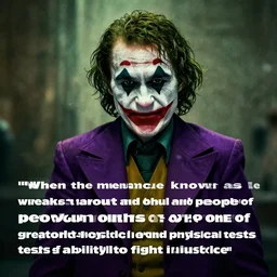 “When the menace known as the Joker wreaks havoc and chaos on the people of Gotham, Batman must accept one of the greatest psychological and physical tests of his ability to fight injustice”