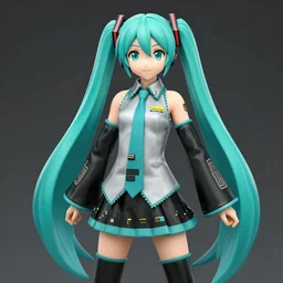 hatsune miku model for team fortress 2, rendered in sfm