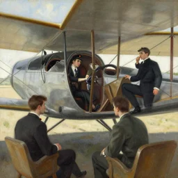 inside a 1920's plane , artwork by Sergey Kolesov, arstation