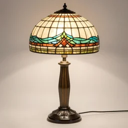 photo of original art nouveau tiffany studios table lamp from c. 1 9 0 5, new york, usa.