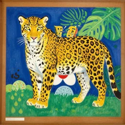 a beautiful painting lovely leopard, by kusama yayoi ukiyo - e award - winning art color screen printing