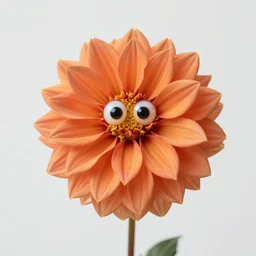 a funny orange dahlia flower monster
