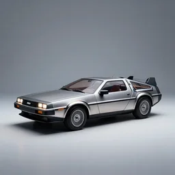 an advertisement photo of a shoe design in the style of a DeLorean, studio lighting, masterpiece