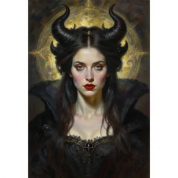 a single portrait of the queen of darkness by Jovana Rikalo, by ruan jia, by austin osman spare, by tom bagshaw, a delicate oilpainting, highly ornamental