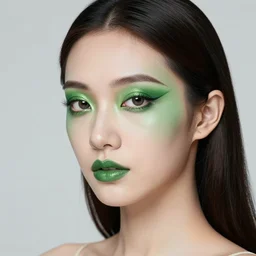 girl with druid makeup, studio light, by terry richardson