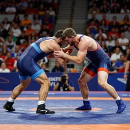 two panadas having a wrestling match at madison square garden