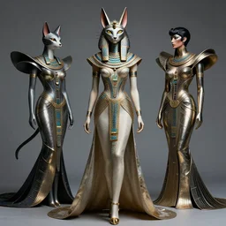 cat anubis goddess editorial by iris van herpen, ancient egyptian haute couture by alexander mcqueen, kitsune still frame from'stargate'( 1 9 9 4 ), haute couture goddess kitsune by michelangelo, expressive metal couture editorial by malczewsk, 🐱 i