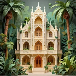 building, jungle!!!!!!!!!!, kirigami, paradox, volumetric light, insanely detailed and intricate, hypermaximalist, elegant, ornate, hyper realistic, super detailed, by remedios varo uranga