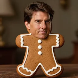tom cruise made of gingerbread, hyper realistic, photography, portrait