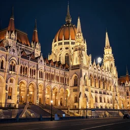 Budapest , Dynamic lighting, cinematic, extremely high detail, photo realistic, cinematic lighting, pen and ink, intricate line drawings, post processed, artstation, matte painting, style by Paru Itagaki