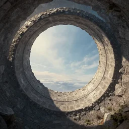 highly detailed peter mohrbacher illustration of a stargate made of stone that forms a circle, cinematic view, epic sky, octane render 8k hq trending on artstation cgsociety