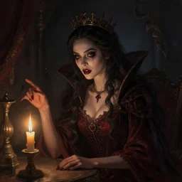 Lupe Fuentesl close to a candle in dark room queen of the damned, dramatic light, highly detailed, digital painting, artstation, concept art