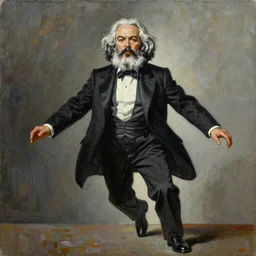 a painting by android jones of a karl marx transcending his humanity and becoming one with everything