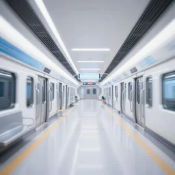a futuristic subway station, 3 5 mm