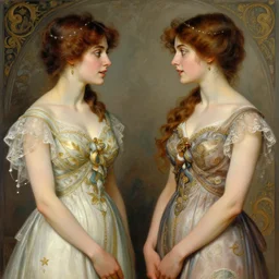 two women talking, sundress, ultra realistic illustration, intricate, elegant, highly detailed, digital painting, artstation, concept art, smooth, sharp focus, illustration, art by artgerm and greg rutkowski and alphonse mucha