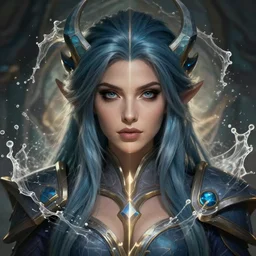 amazing masterclass symmetrical portrait of a female blue mage, hearthstone splash art, deiv calviz, splash art, natural light, elegant, intricate, fantasy, atmospheric lighting, by greg rutkowski, hearthstone splash art, hd wallpaper, ultra high details, cinematic composition, professional unique master piece, anatomically proportional & perfect, face focus