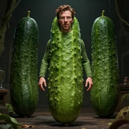 hyperrealistic film still of benedict cumberbatch disguised as a giant ( cucumber ), stunning 3 d render, inspired by istvan sandorfi & greg rutkowski & unreal engine, perfect symmetry, dim volumetric cinematic lighting, 8 k octane comprehensive render, extremely hyper - detailed, incredibly lifelike attributes, intricate, real flesh texture, masterpiece, artstation, stunning,