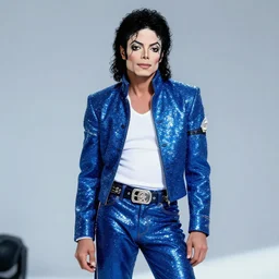 Michael Jackson Invincible world tour, sparkly blue style